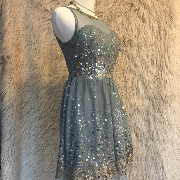 Ruby Rox Dresses & Skirts - Silver Sequin Prom / Wedding / cocktail dress